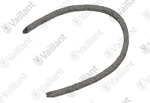 Vaillant Dichtschnur in gebogener Form, für Dichtungsanwendungen geeignet. Erscheint in grauer Farbe und hat eine durchgehende Struktur.